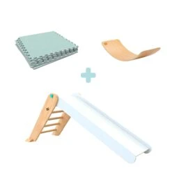 Active-Tots Pikler Style Folding Wooden Slide, Wooden Balance Board & Play Mats - FSC<sup>®</sup> Certified