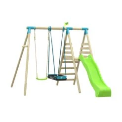 Double Knightswood Swing & Slide With Rapide Seat & Pirate Boat Seat - FSC<sup>®</sup> Certified