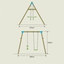 TP Knightswood Double Wooden Swing Set With Glide Ride - FSC<sup>®</sup> Certified 15 TP Knightswood Double Wooden Swing Set With Glide Ride - FSC<sup>®</sup> Certified -TP Playworld Cheap Store 880P 7