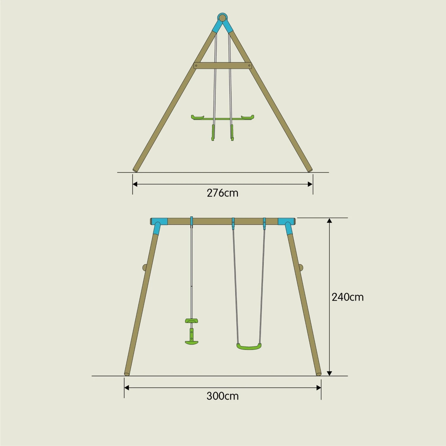 TP Knightswood Double Wooden Swing Set With Glide Ride - FSC<sup>®</sup> Certified 7 TP Knightswood Double Wooden Swing Set With Glide Ride - FSC<sup>®</sup> Certified - Image 7