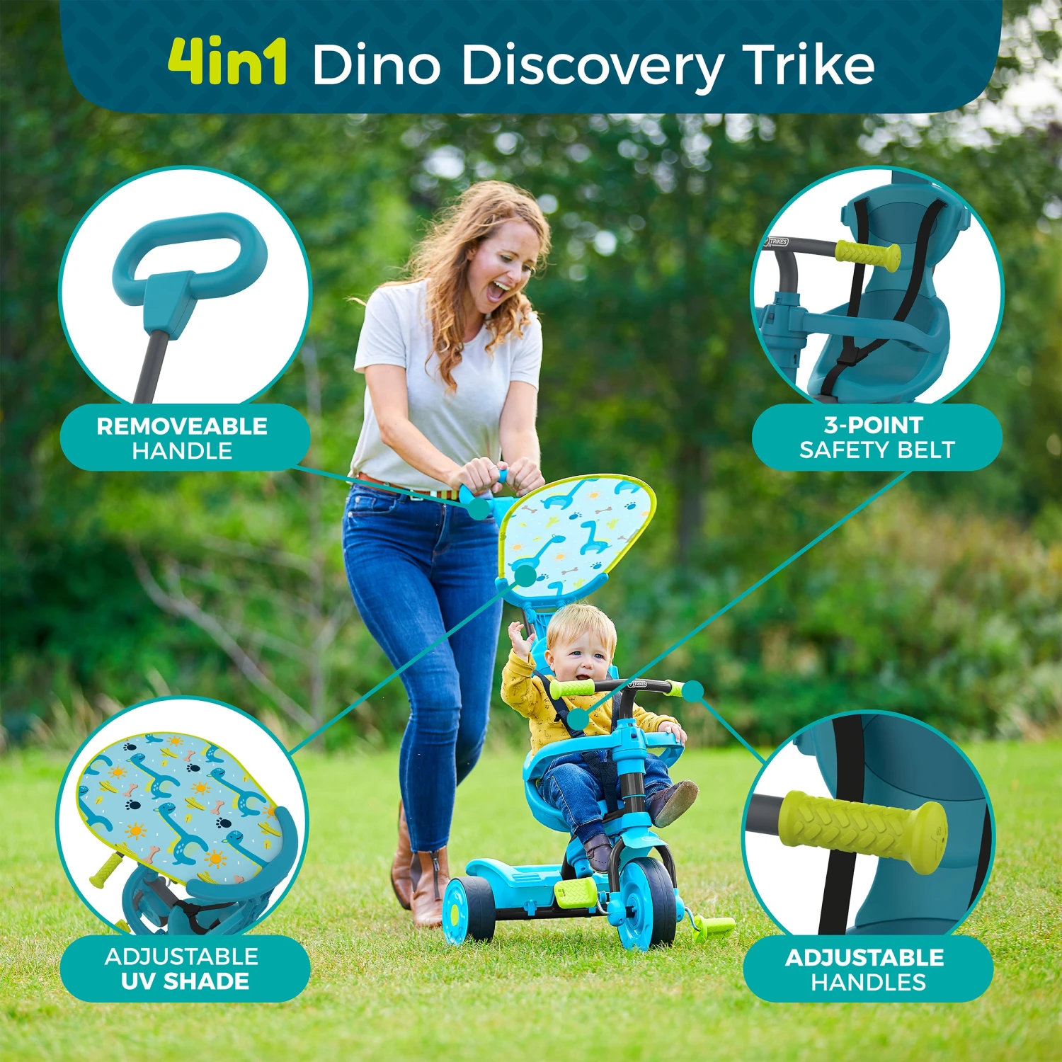 TP Toys 4 In 1 Trike - Dino Discovery 2 TP Toys 4 In 1 Trike - Dino Discovery - Image 2