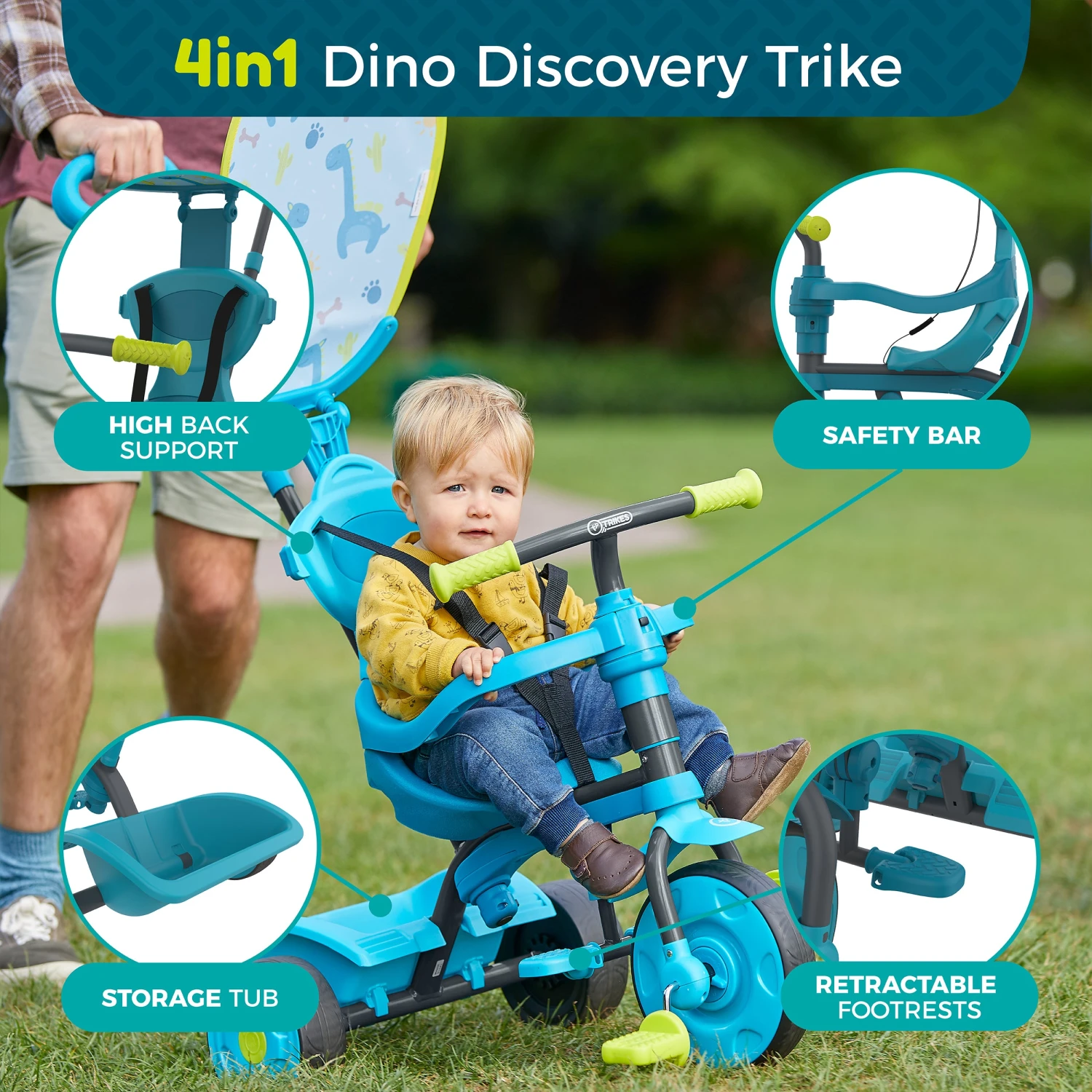 TP Toys 4 In 1 Trike - Dino Discovery 3 TP Toys 4 In 1 Trike - Dino Discovery - Image 3