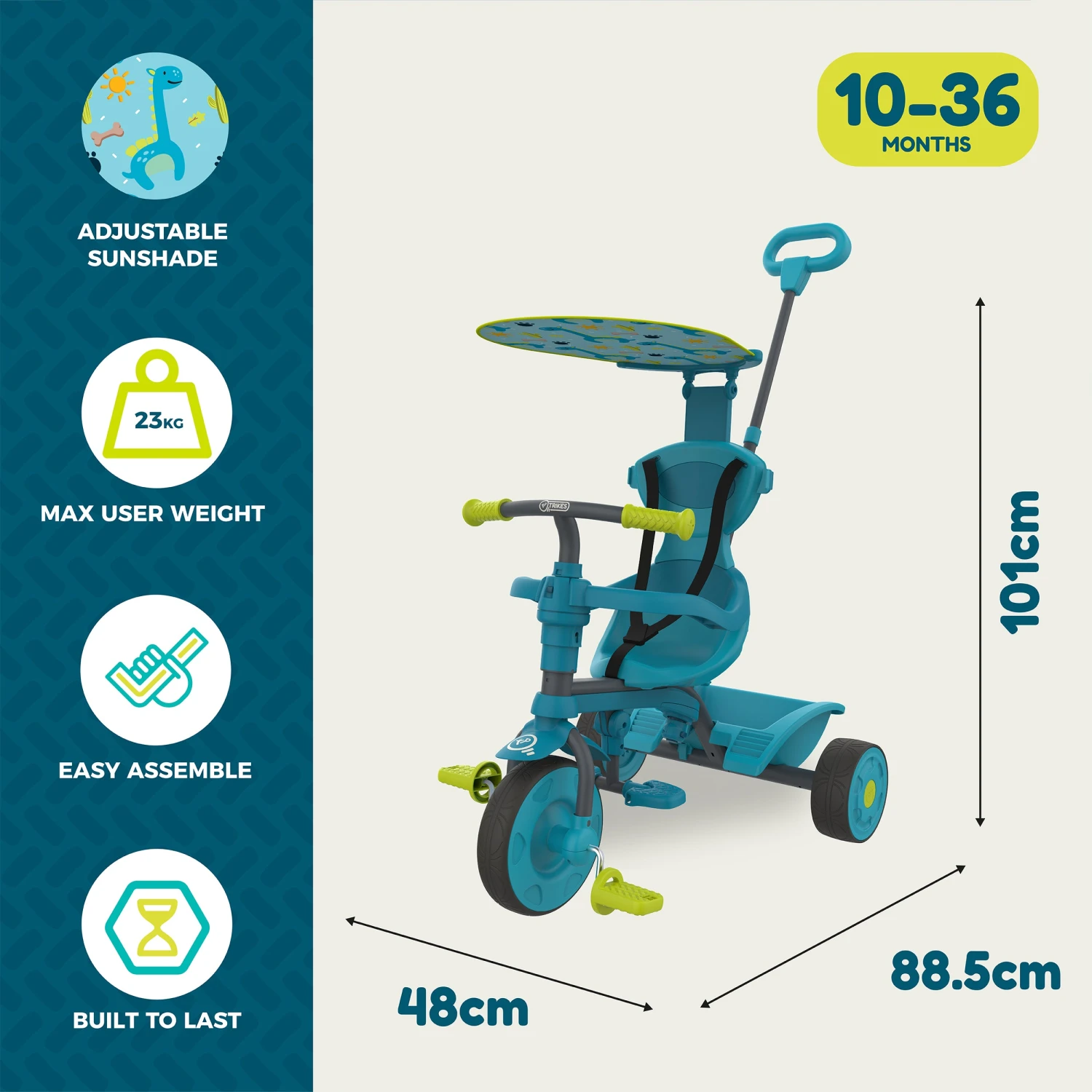 TP Toys 4 In 1 Trike - Dino Discovery 6 TP Toys 4 In 1 Trike - Dino Discovery - Image 6