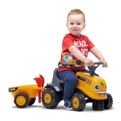 Falk Baby JCB Ride-On Tractor With Trailer, Rake & Shovel 12 Falk Baby JCB Ride-On Tractor With Trailer, Rake & Shovel -TP Playworld Cheap Store F215C 8