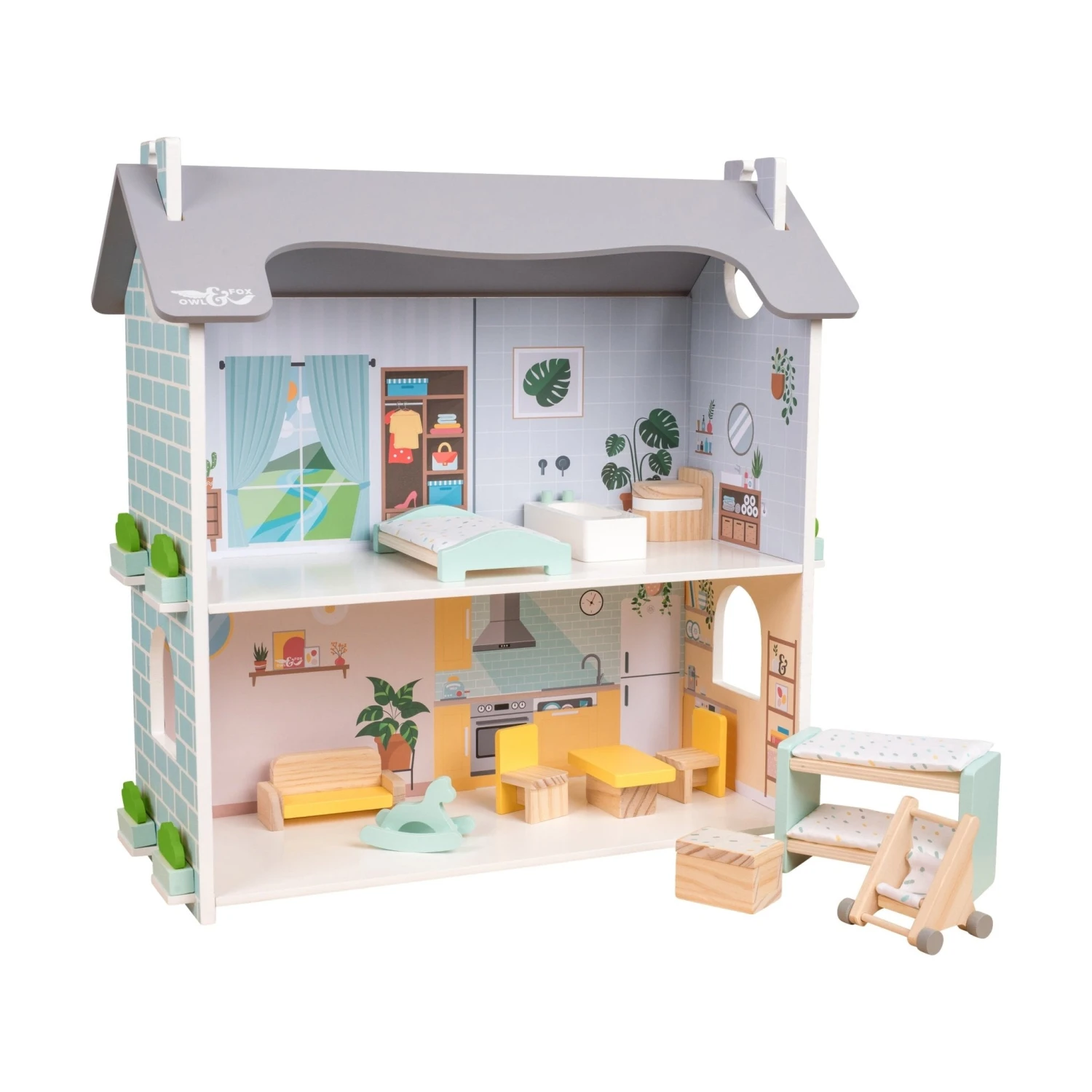 Owl & Fox Wooden Dolls House - FSC<sup>®</sup> Certified 1 Owl & Fox Wooden Dolls House - FSC<sup>®</sup> Certified