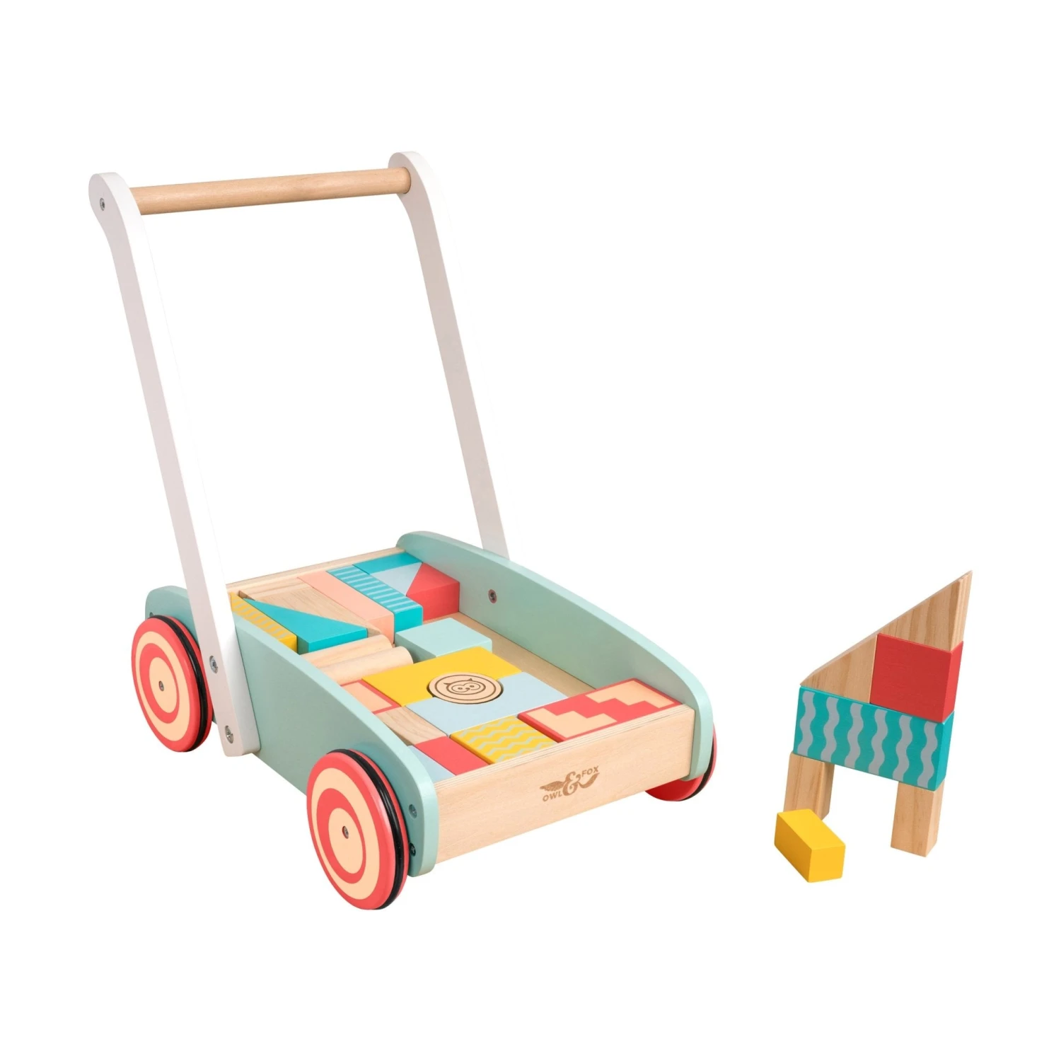 Owl & Fox Wooden Baby Walker And Blocks - FSC<sup>®</sup> Certified 1 Owl & Fox Wooden Baby Walker And Blocks - FSC<sup>®</sup> Certified