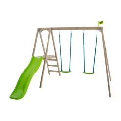 TP Forest Multiplay Double Wooden Swing Set & Slide - FSC<sup>®</sup> Certified