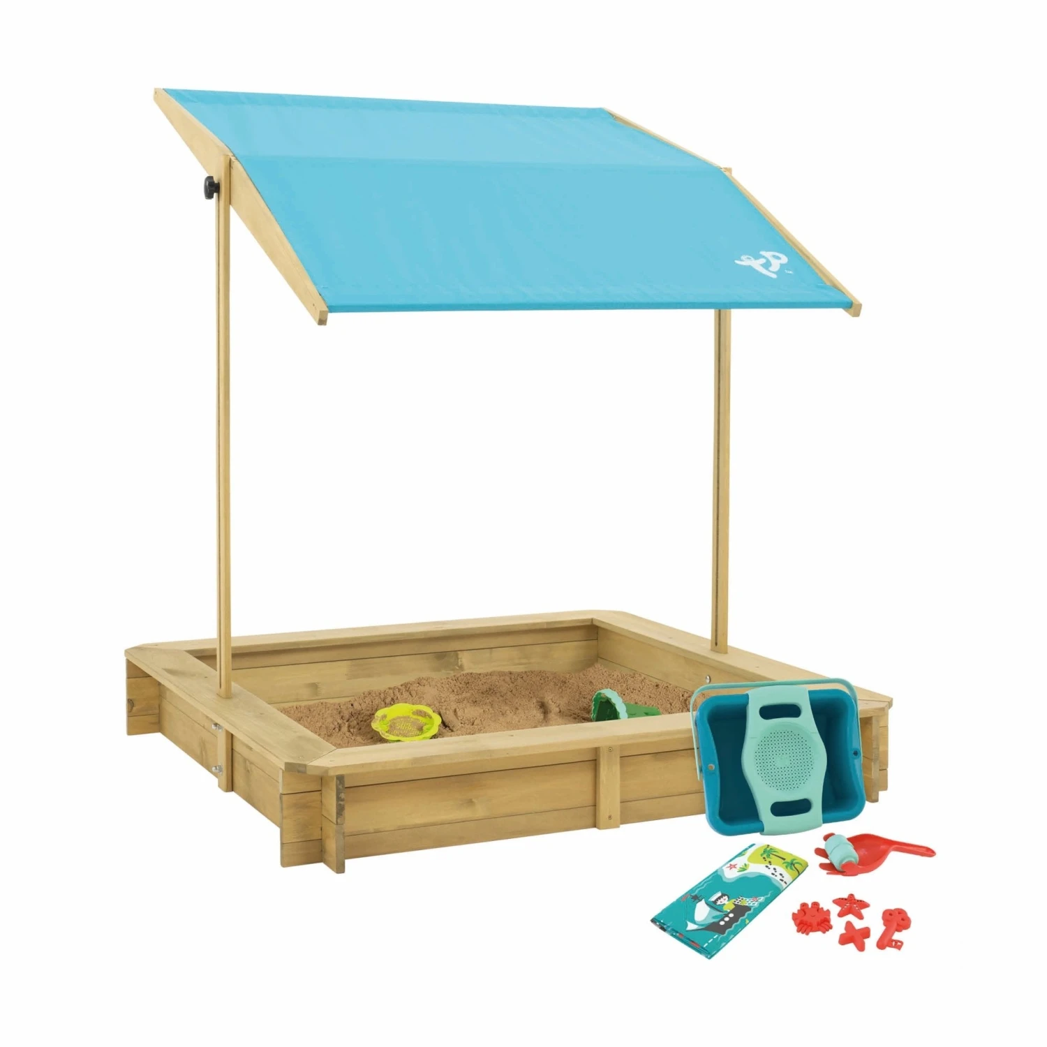 TP Wooden Sandpit With Sun Canopy And Dig & Explore Accessory Kit - FSC<sup>®</sup> Certified 1 TP Wooden Sandpit With Sun Canopy And Dig & Explore Accessory Kit - FSC<sup>®</sup> Certified