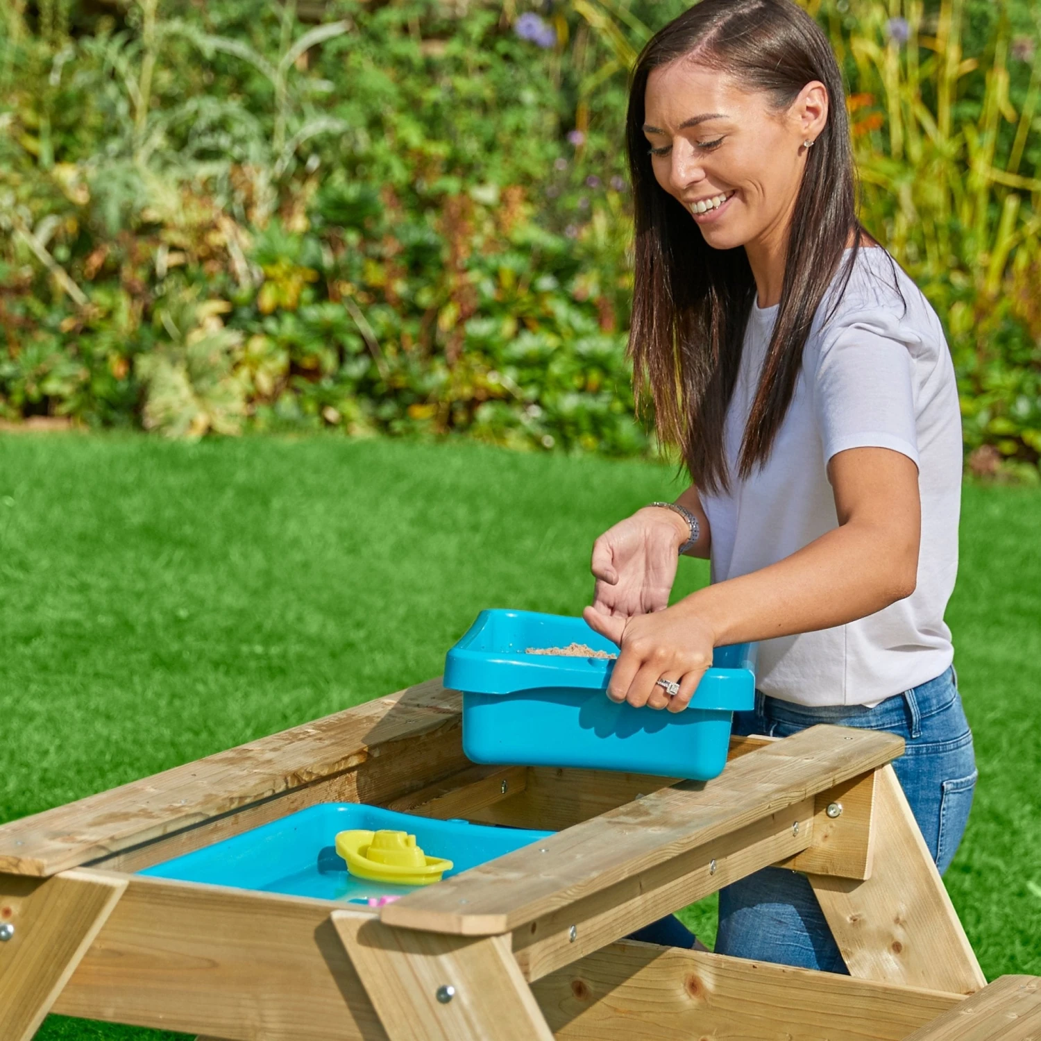 TP Deluxe Wooden Picnic Table Sandpit - FSC<sup>®</sup> Certified 4 TP Deluxe Wooden Picnic Table Sandpit - FSC<sup>®</sup> Certified - Image 4