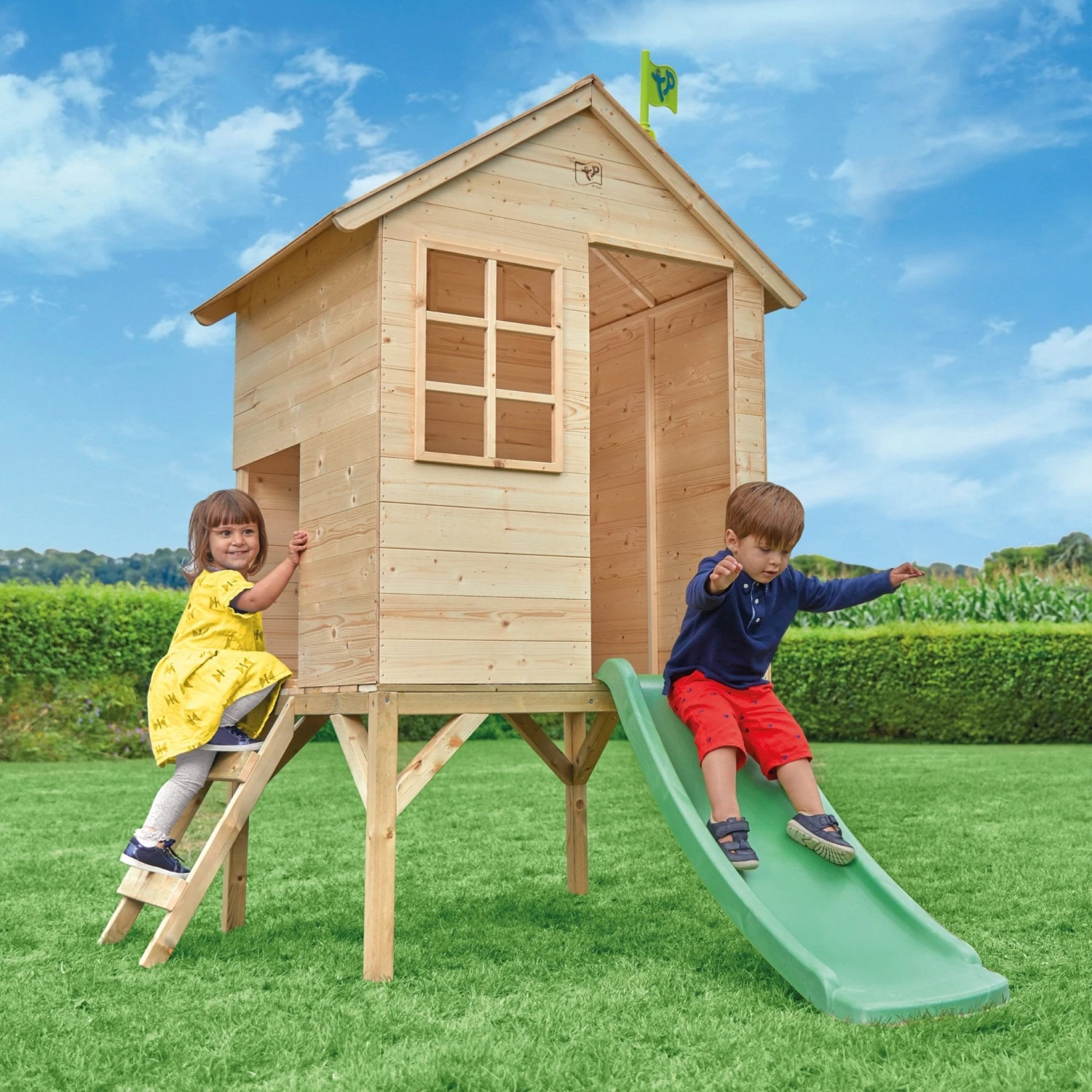 TP Sunnyside Wooden Tower Playhouse With Slide - FSC<sup>®</sup> Certified 2 TP Sunnyside Wooden Tower Playhouse With Slide - FSC<sup>®</sup> Certified - Image 2
