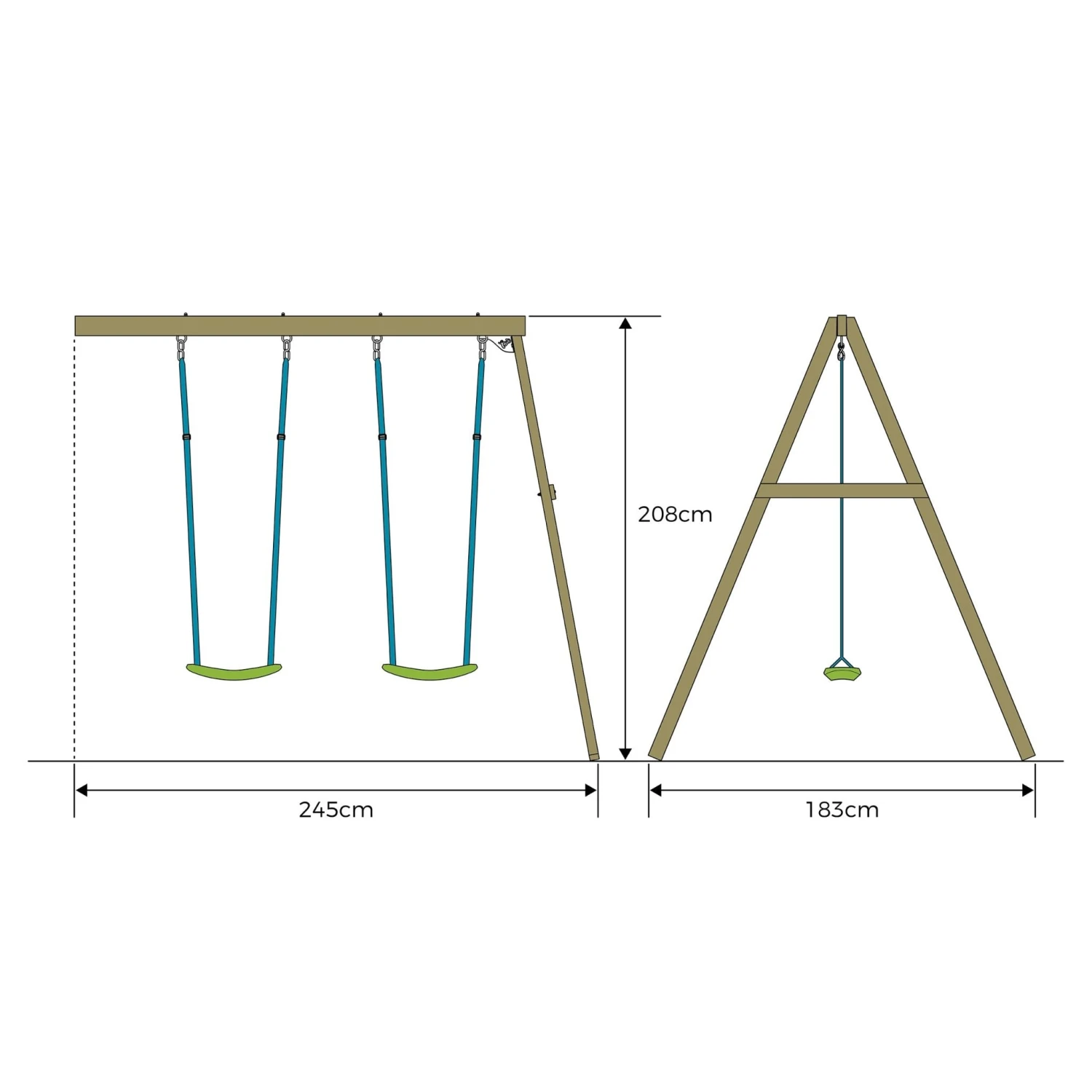 TP Castlewood Double Wooden Swing Arm - FSC<sup>®</sup> Certified 3 TP Castlewood Double Wooden Swing Arm - FSC<sup>®</sup> Certified - Image 3