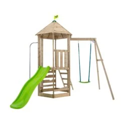 TP Castlewood Ludlow Wooden Climbing Frame With Single Swing Set & Slide - FSC<sup>®</sup> Certified