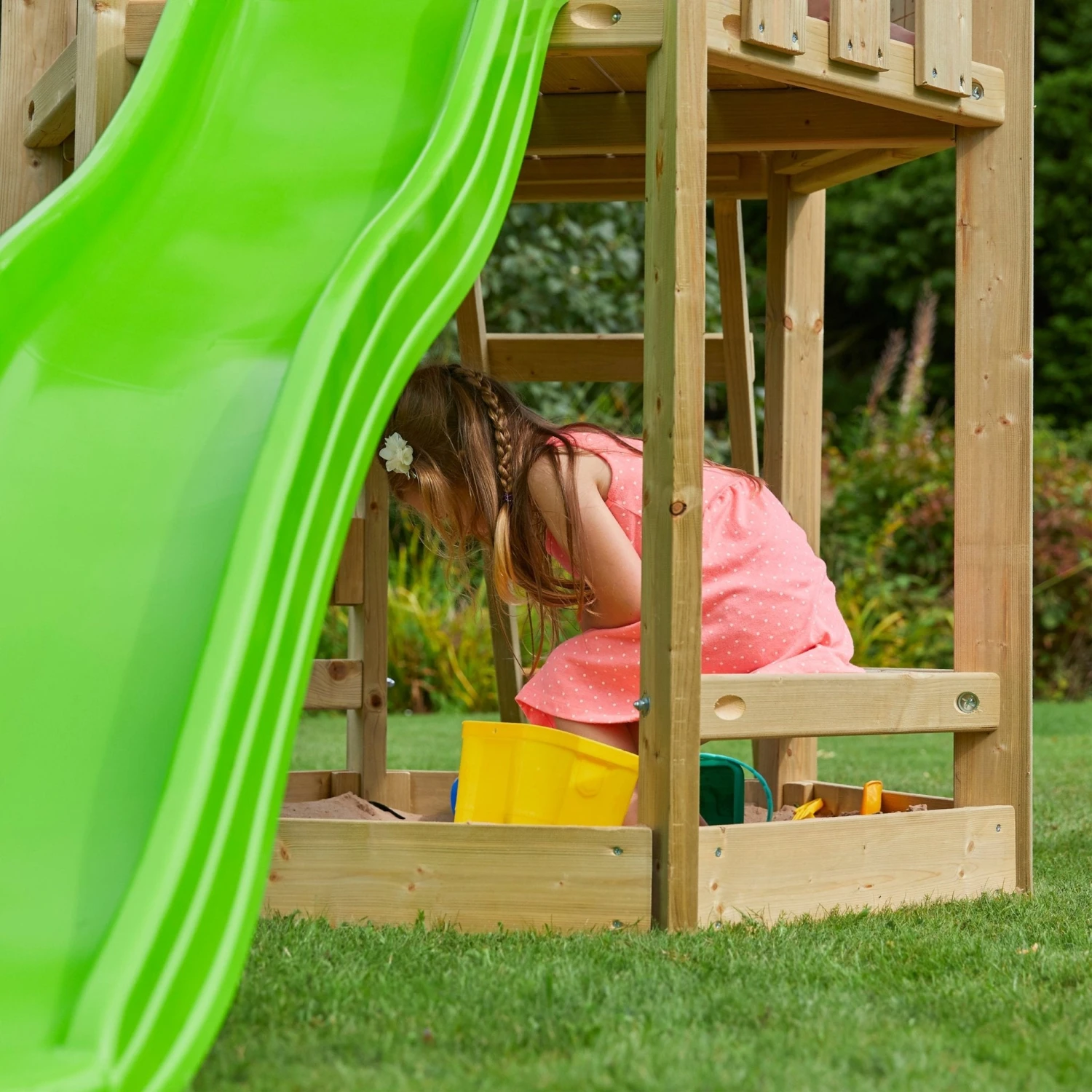 TP Castlewood Ludlow Wooden Climbing Frame With Single Swing Set & Slide - FSC<sup>®</sup> Certified 4 TP Castlewood Ludlow Wooden Climbing Frame With Single Swing Set & Slide - FSC<sup>®</sup> Certified - Image 4
