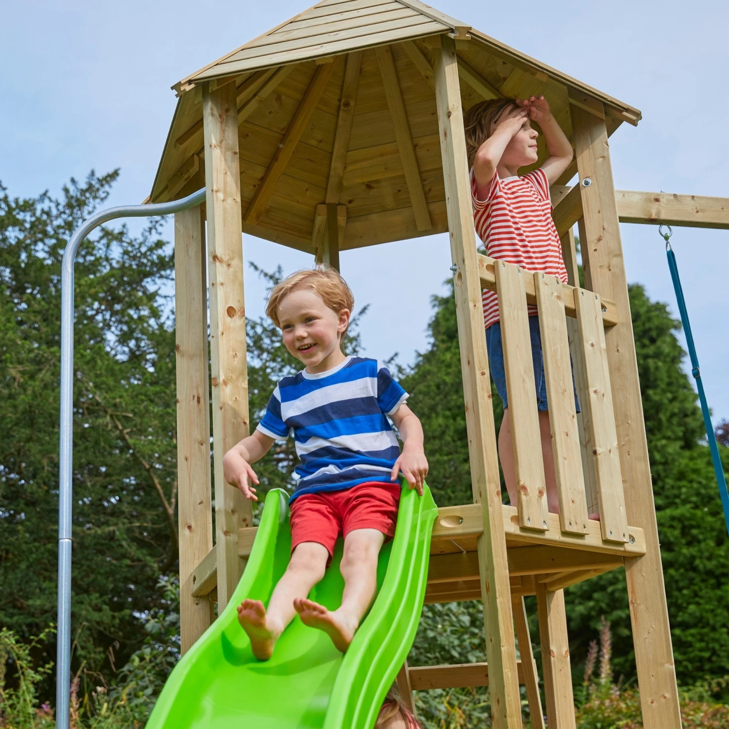 TP Castlewood Ludlow Wooden Climbing Frame With Single Swing Set & Slide - FSC<sup>®</sup> Certified 6 TP Castlewood Ludlow Wooden Climbing Frame With Single Swing Set & Slide - FSC<sup>®</sup> Certified - Image 6