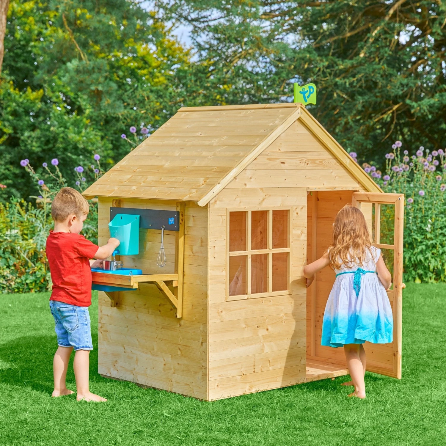 TP Hideaway Wooden Playhouse With Mud Kitchen - FSC<sup>®</sup> Certified 2 TP Hideaway Wooden Playhouse With Mud Kitchen - FSC<sup>®</sup> Certified - Image 2