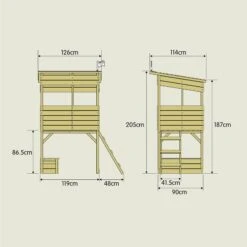 TP Treetops Wooden Tower Playhouse With Toy Box - FSC<sup>&reg;</sup> Certified -TP Playworld Cheap Store TP354P FP 1