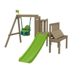 TP Forest Toddler Wooden Quadpod Swing Set & Slide - FSC<sup>&reg;</sup> Certified