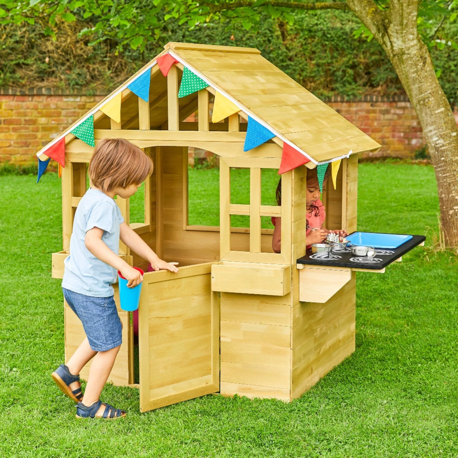 TP Wooden Cubby House With Mud Kitchen - FSC<sup>®</sup> Certified 2 TP Wooden Cubby House With Mud Kitchen - FSC<sup>®</sup> Certified - Image 2