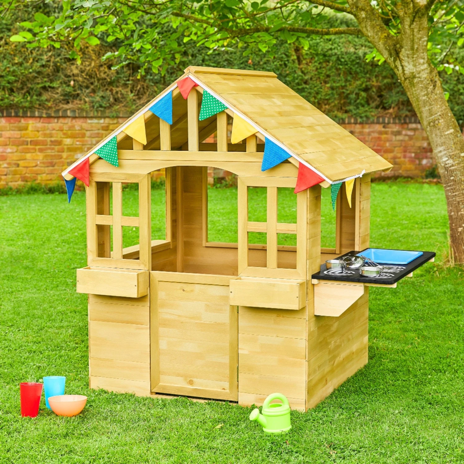 TP Wooden Cubby House With Mud Kitchen - FSC<sup>®</sup> Certified 3 TP Wooden Cubby House With Mud Kitchen - FSC<sup>®</sup> Certified - Image 3