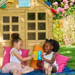 Foxglove Cottage Playhouse With Early Fun Mud Kitchen Accessory And Shutters - FSC<sup>&reg;</sup> Certified -TP Playworld Cheap Store TP390PUS 1