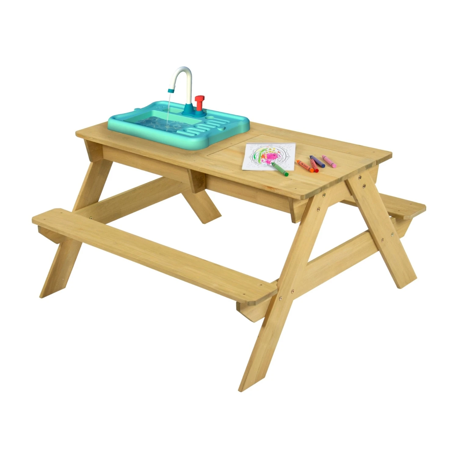 TP Splash & Play Wooden Picnic Table 3 TP Splash & Play Wooden Picnic Table - Image 3