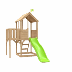Treehouse Wooden Play Tower, With Wavy Slide & Wooden Balcony - FSC<sup>&reg;</sup> Certified