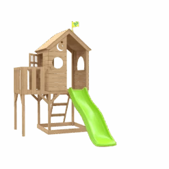 Treehouse Wooden Play Tower, With Wavy Slide, Wooden Balcony & Panel Kit - FSC<sup>&reg;</sup> Certified