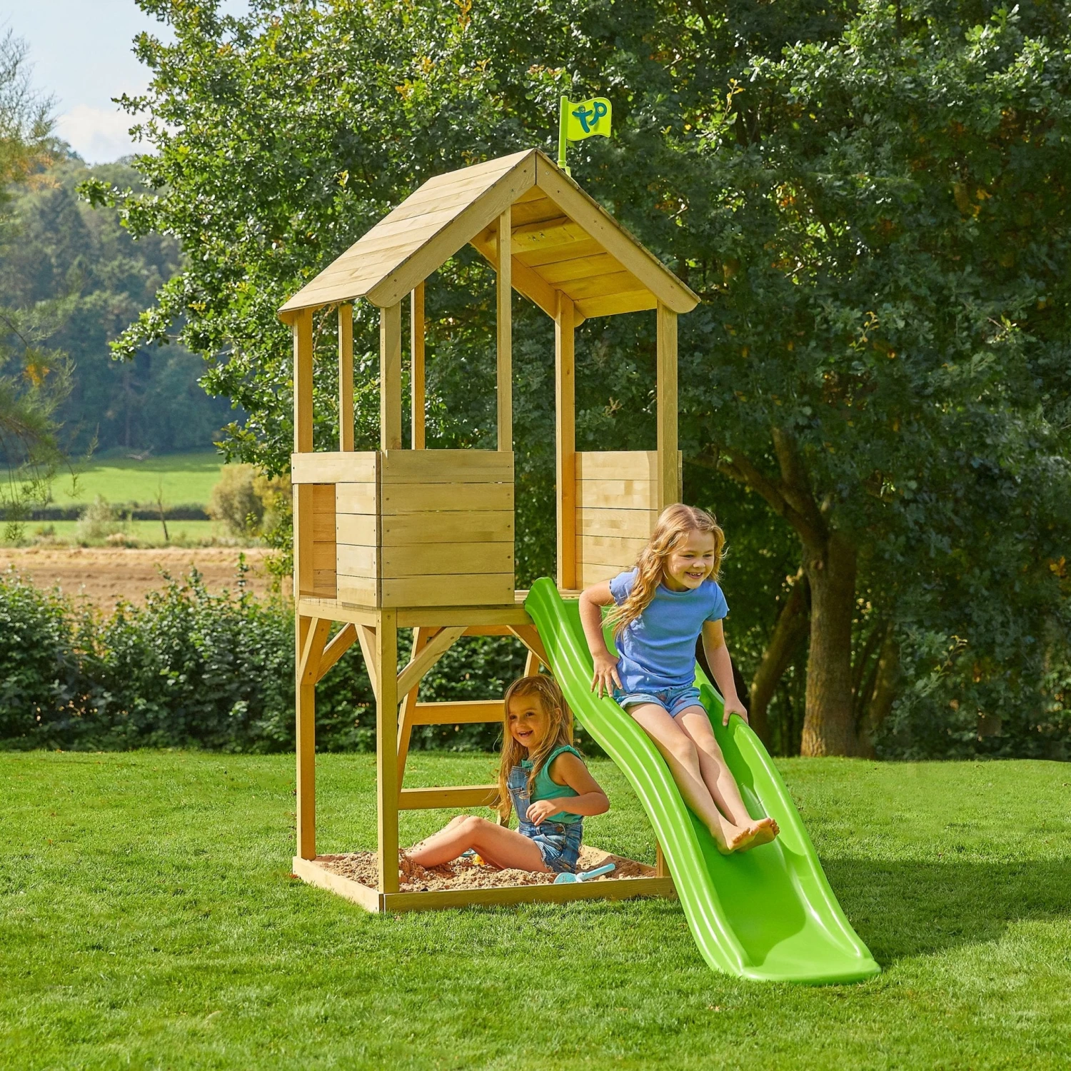 TP Treehouse Wooden Play Tower With Wavy Slide - FSC<sup>®</sup> Certified 2 TP Treehouse Wooden Play Tower With Wavy Slide - FSC<sup>®</sup> Certified - Image 2