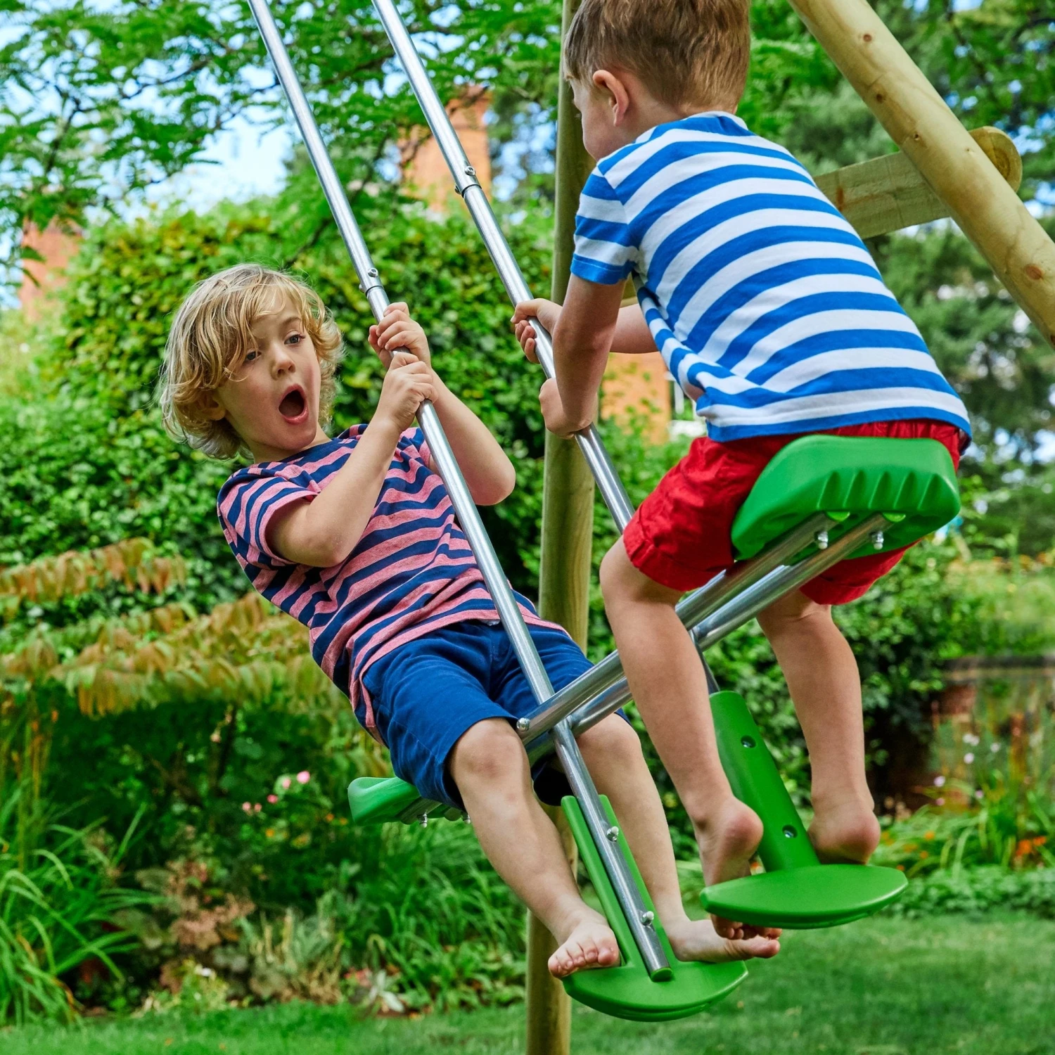 TP Kingswood Double Swing Squarewood Set With Glider - FSC<sup>®</sup> Certified 3 TP Kingswood Double Swing Squarewood Set With Glider - FSC<sup>®</sup> Certified - Image 3