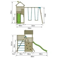 TP Skywood Wooden Play Tower With Ripple Slide, Sky Deck & Double Swing Arm - FSC<sup>&reg;</sup> Certified -TP Playworld Cheap Store TP789S1 FP 1