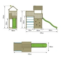 TP Skywood Wooden Play Tower With Ripple Slide & Sky Deck - FSC<sup>&reg;</sup> Certified -TP Playworld Cheap Store TP790S1 FP