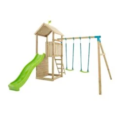 TP Skywood Wooden Play Tower With Ripple Slide & Double Swing Arm - FSC<sup>&reg;</sup> Certified