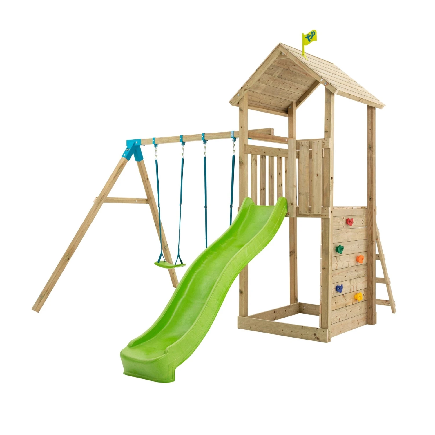 TP Skywood Wooden Play Tower With Ripple Slide & Double Swing Arm - FSC<sup>®</sup> Certified 3 TP Skywood Wooden Play Tower With Ripple Slide & Double Swing Arm - FSC<sup>®</sup> Certified - Image 3
