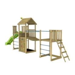 TP Skywood Wooden Play Tower With Sky Deck, Super Wavy Slide, Sky Bridge & Mini Tower - FSC<sup>&reg;</sup> Certified -TP Playworld Cheap Store TP792S 10