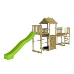 TP Skywood Wooden Play Tower With Sky Deck, Super Wavy Slide, Sky Bridge & Mini Tower - FSC<sup>&reg;</sup> Certified