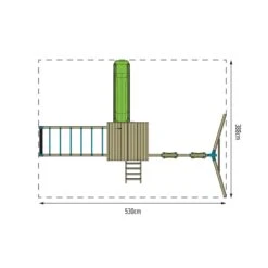 TP Skywood Wooden Play Tower With Ripple Slide, Monkey Bars & Double Swing Arm - FSC<sup>&reg;</sup> Certified -TP Playworld Cheap Store TP794S1 FP 2