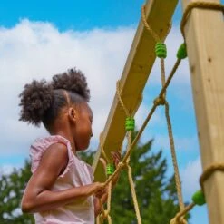 TP Skywood Wooden Play Tower With Super Wavy Slide, Sky Deck, Monkey Bars & Skyline With Rapide Swing Seat - FSC<sup>&reg;</sup> Certified -TP Playworld Cheap Store TP797S1 15