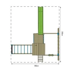 TP Skywood Wooden Play Tower With Super Wavy Slide, Sky Deck, Monkey Bars & Skyline With Rapide Swing Seat - FSC<sup>&reg;</sup> Certified -TP Playworld Cheap Store TP797S1 FP 2