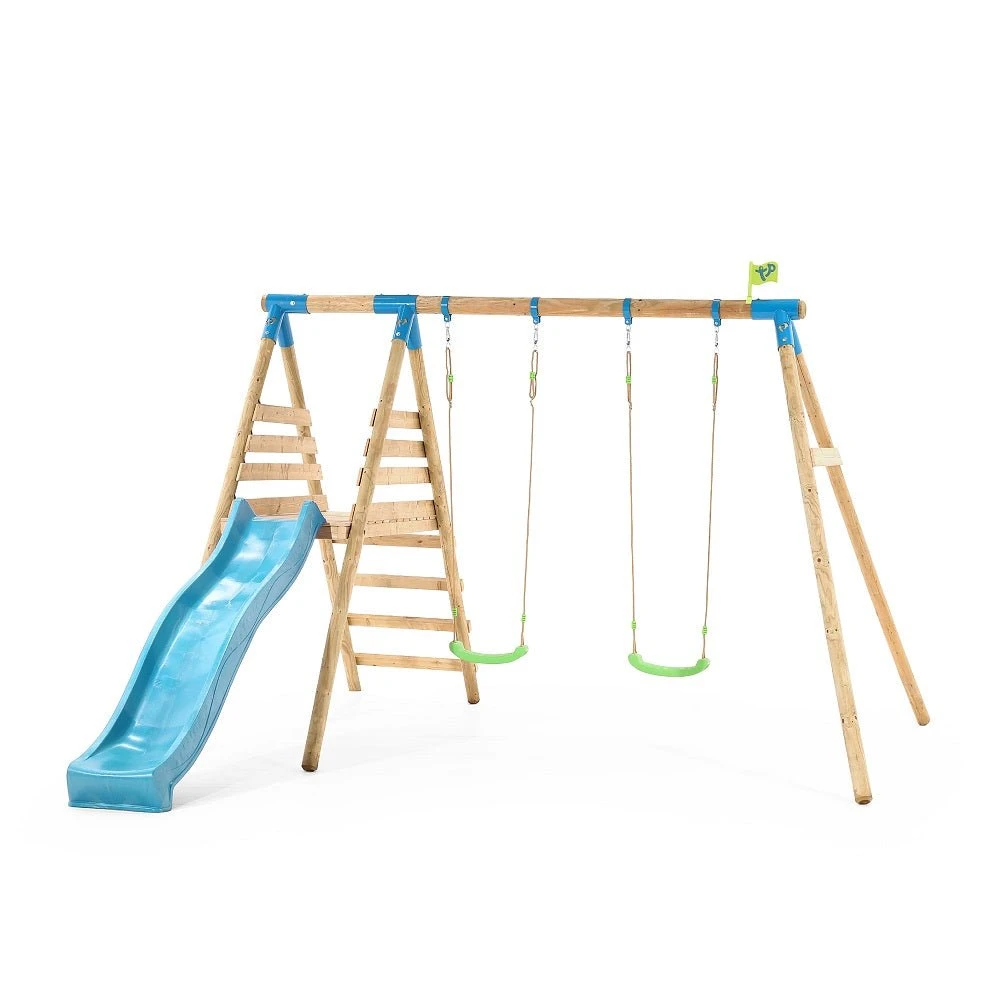 TP Knightswood Double Wooden Swing & Slide Set - FSC<sup>®</sup> Certified 1 TP Knightswood Double Wooden Swing & Slide Set - FSC<sup>®</sup> Certified