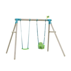 TP Knightswood Compact Wooden Double Swing Set - Builder - FSC<sup>&reg;</sup> Certified