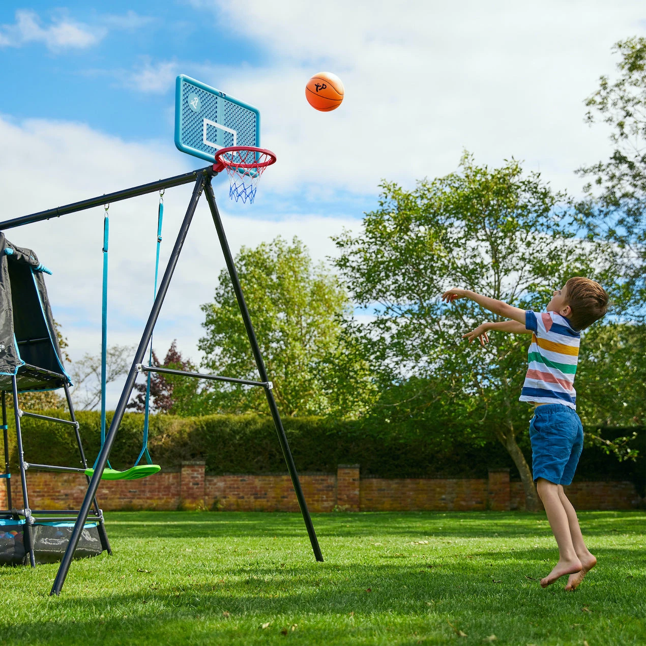 TP Explorer Metal Climbing Frame Set & Slide, Swing And Basketball Black Edition 6 TP Explorer Metal Climbing Frame Set & Slide, Swing And Basketball Black Edition - Image 6