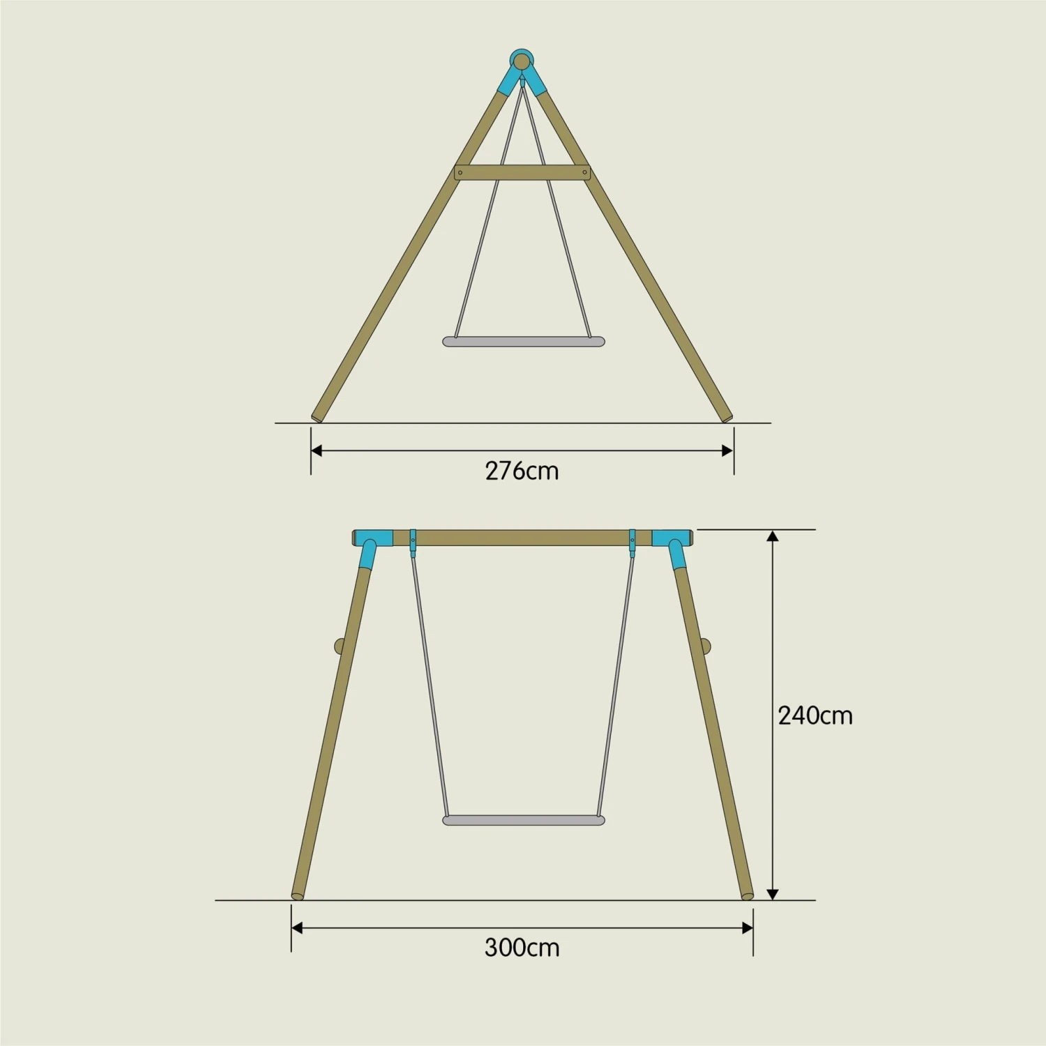 TP Knightswood Double Wooden Swing Set With Giant Nest Swing - FSC<sup>®</sup> Certified 8 TP Knightswood Double Wooden Swing Set With Giant Nest Swing - FSC<sup>®</sup> Certified - Image 8