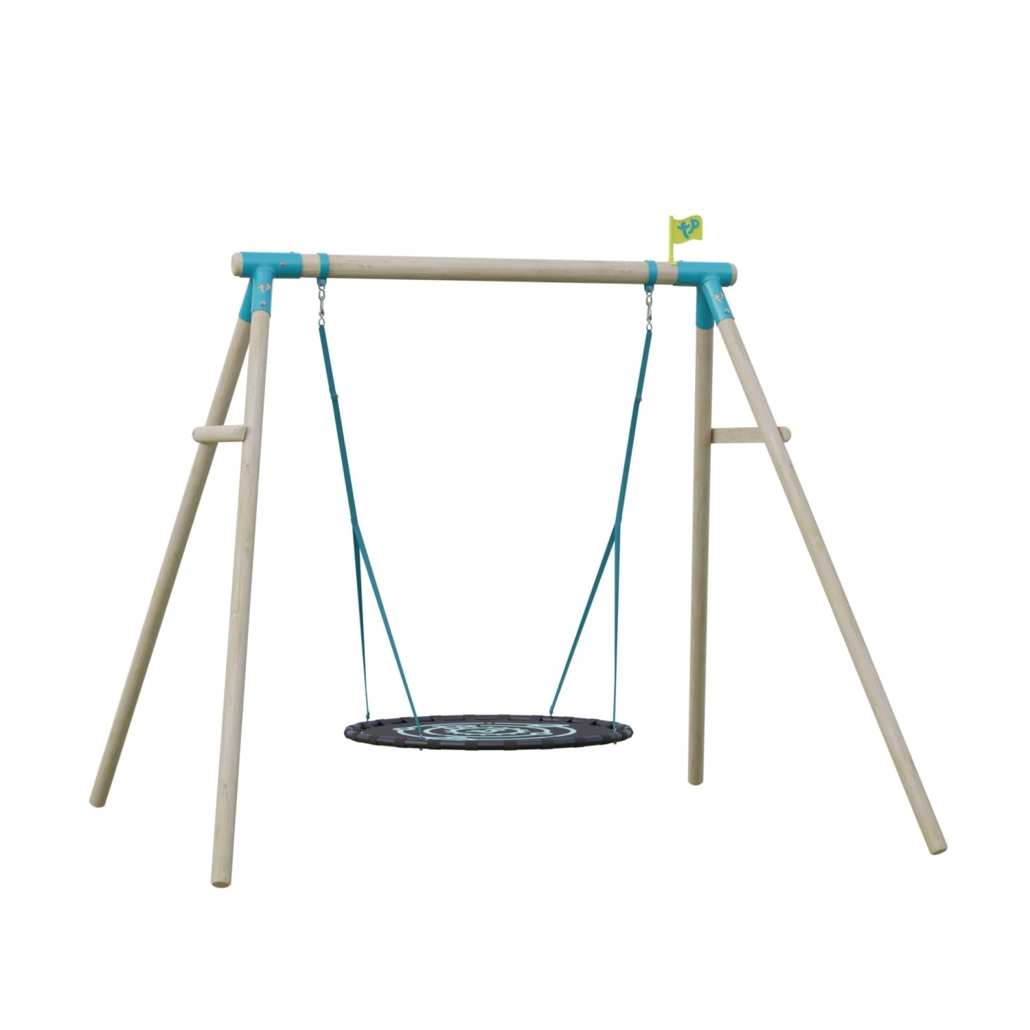 TP Knightswood Double Wooden Swing Set With Giant Nest Swing - FSC<sup>®</sup> Certified 1 TP Knightswood Double Wooden Swing Set With Giant Nest Swing - FSC<sup>®</sup> Certified