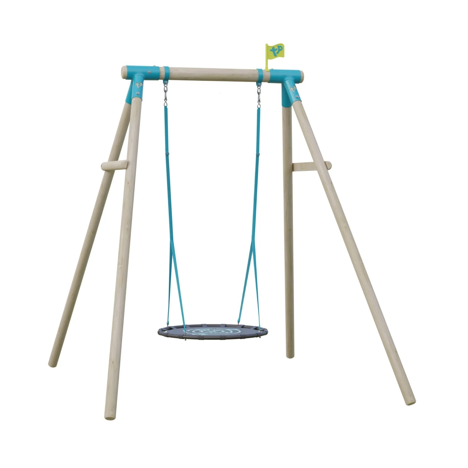 TP Knightswood Single Wooden Swing Set With Nest Swing - FSC<sup>®</sup> Certified 1 TP Knightswood Single Wooden Swing Set With Nest Swing - FSC<sup>®</sup> Certified