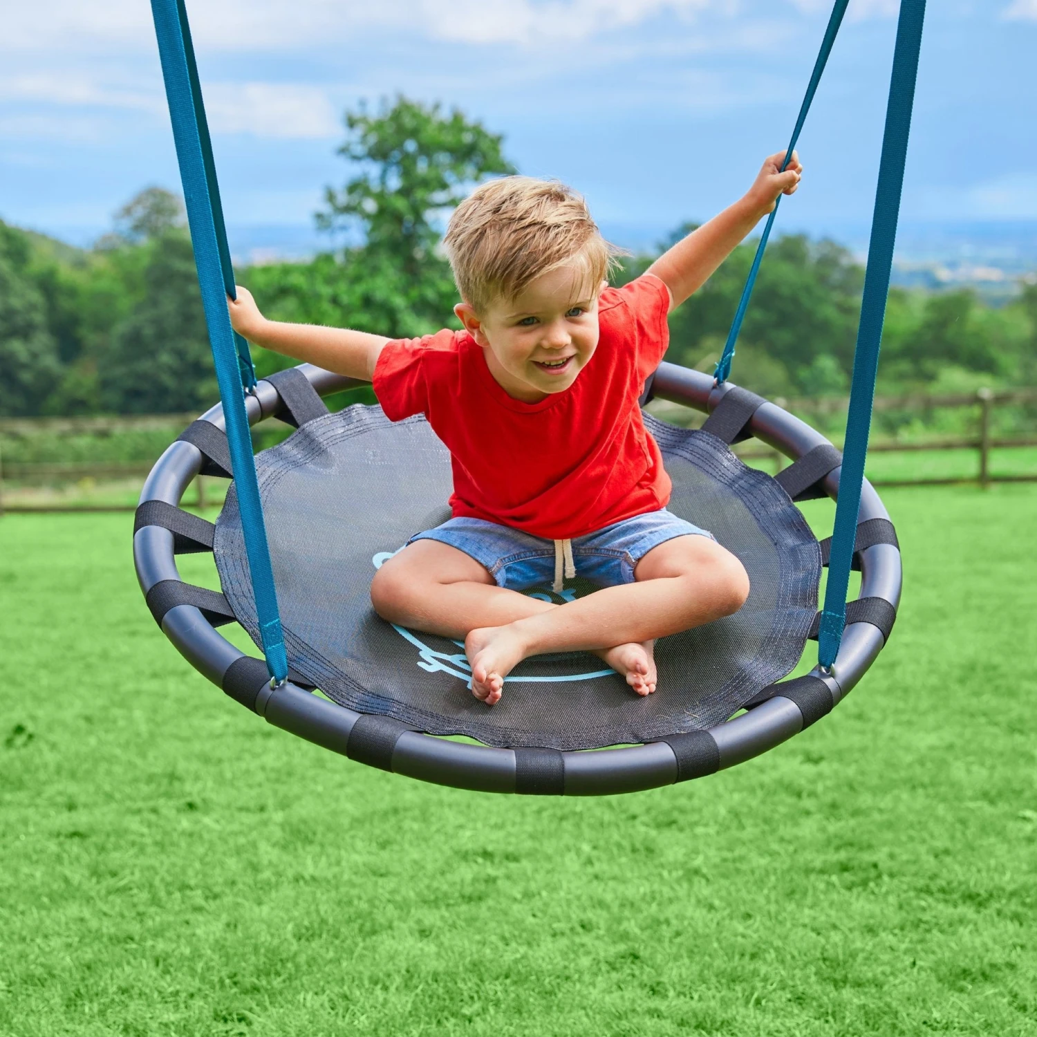 TP Knightswood Single Wooden Swing Set With Nest Swing - FSC<sup>®</sup> Certified 2 TP Knightswood Single Wooden Swing Set With Nest Swing - FSC<sup>®</sup> Certified - Image 2