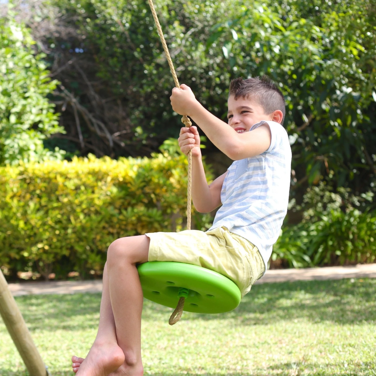 TP Knightswood Triple Wooden Swing Set With Glide Ride And Button Seat - FSC<sup>®</sup> Certified 6 TP Knightswood Triple Wooden Swing Set With Glide Ride And Button Seat - FSC<sup>®</sup> Certified - Image 6