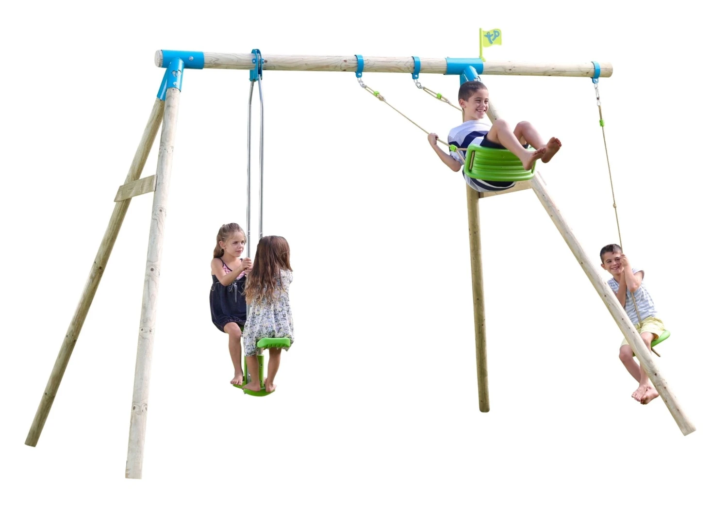 TP Knightswood Triple Wooden Swing Set With Glide Ride And Button Seat - FSC<sup>®</sup> Certified 12 TP Knightswood Triple Wooden Swing Set With Glide Ride And Button Seat - FSC<sup>®</sup> Certified - Image 12