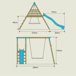 TP Knightswood Double & Deck Wooden Swing Set With Giant Nest Swing - FSC<sup>®</sup> Certified 15 TP Knightswood Double & Deck Wooden Swing Set With Giant Nest Swing - FSC<sup>®</sup> Certified -TP Playworld Cheap Store TP887P 6