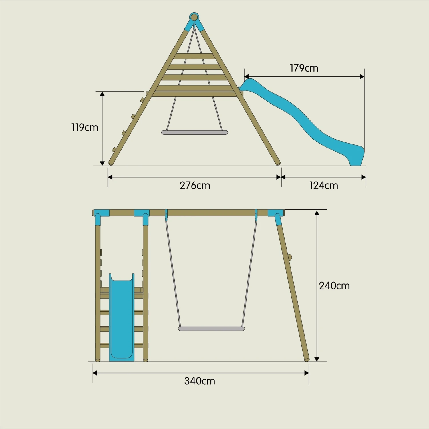 TP Knightswood Double & Deck Wooden Swing Set With Giant Nest Swing - FSC<sup>®</sup> Certified 7 TP Knightswood Double & Deck Wooden Swing Set With Giant Nest Swing - FSC<sup>®</sup> Certified - Image 7