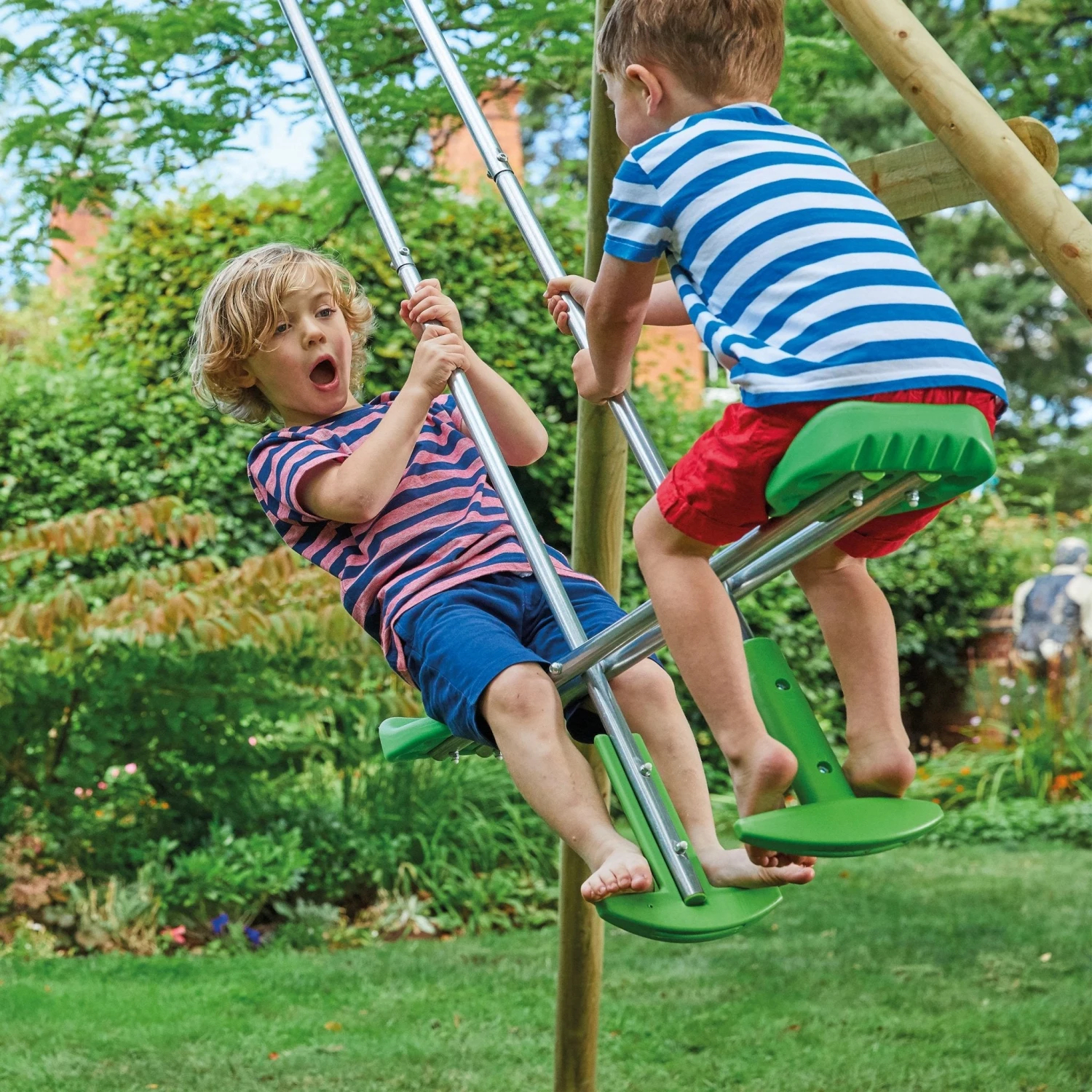 TP Kite Wooden Double Swing Set With 8ft CrazyWavy Slide - FSC<sup>®</sup> Certified 4 TP Kite Wooden Double Swing Set With 8ft CrazyWavy Slide - FSC<sup>®</sup> Certified - Image 4